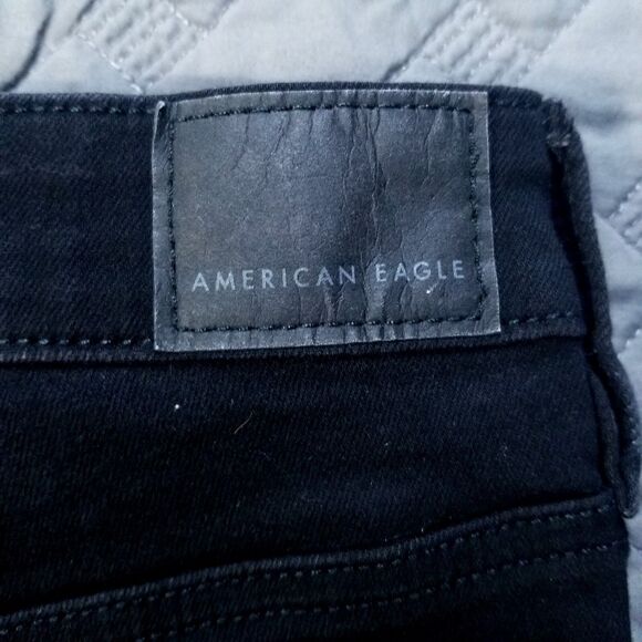 American Eagle Jeans Womens 6 Short Black Jegging Next Level Stretch Dark Denim - Picture 11 of 12